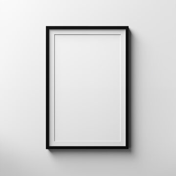 Side Perspective of Empty Frame on White Background