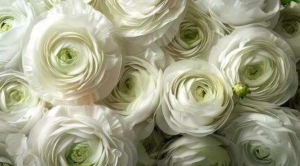 Luxury premium background design with realistic white flowers. White horizontal template for banner, premium invitation, prestigious gift certificate. Nature Concept