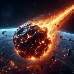 A molten asteroid moving in the Earth's orbit.