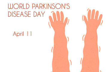 World Parkinson's Disease Day banner. Design template foe background, poster, vector illustration in flat style