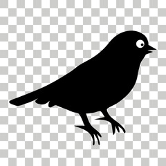 Blackbird, sparrow, crow, bird, canary, dove, bullfinch. Bird silhouettes. Eps 10