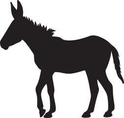 Obraz premium Donkey Silhouette Vector Illustration White Background