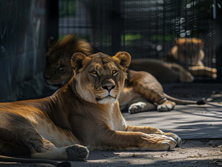 Naklejka premium Serene Lioness Repose