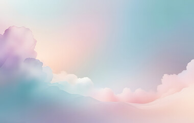 Multicolored abstract cloud splash in pastel colors with organic forms. Ethereal watercolor background isolated on white.  - 752469053