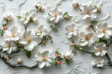 Obraz na płótnie Canvas 3d wallpaper background with flower.