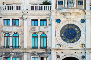Clock on St Mark's Clocktower in Venice - 752469298
