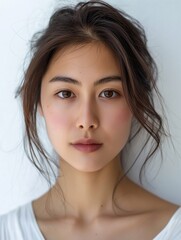 Beautiful Asian woman, model For Cosmetics, Supermodel. generative ai  art