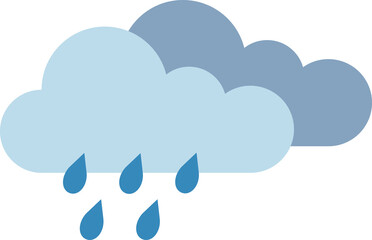 Rain Weather Forecast Icon On Transparent Background. Weather Forecast Icon, Weather Forecasting Graphic, Prepare for Showers, Rainy Days Ahead