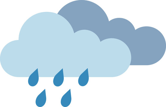 Rain Weather Forecast Icon On Transparent Background. Weather Forecast Icon, Weather Forecasting Graphic, Prepare for Showers, Rainy Days Ahead