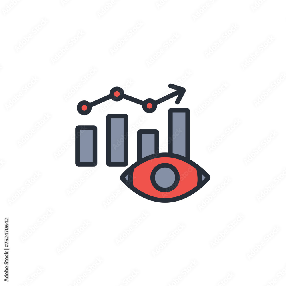 Poster visualization icon. vector.editable stroke.linear style sign for use web design,logo.symbol illustra