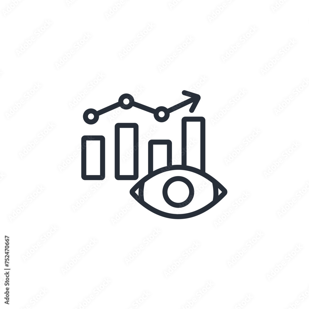 Poster visualization icon. vector.editable stroke.linear style sign for use web design,logo.symbol illustra
