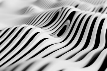 Abstract stripe surface black and white line waves background