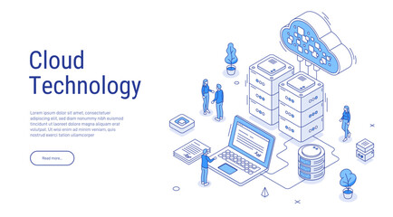 Concepts cloud storage isometric. Online Computing Storage 3D isometry concept. Cloud computing or storage vector illustration. Online computing technology. Cloud data storage 3d isometric.