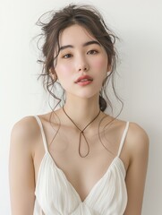 Beautiful Asian woman, model For Cosmetics, Supermodel. generative ai  art