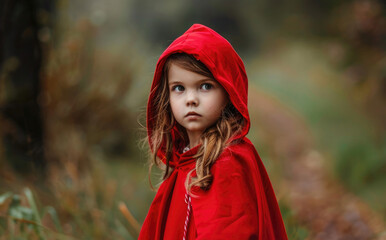 A captivating portrayal of Little Red Riding Hood, the beloved character from the famous fairy tale