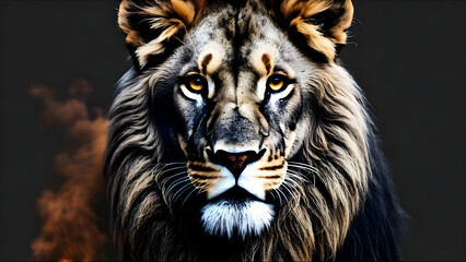 Tiger, lion, Head, face, animal, graphics, logo, Bengal, wild, wildlife, wild cat, carnivore, head of a tiger