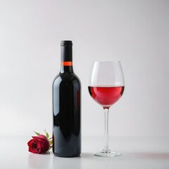 Fototapeta na wymiar wine bottle and glass 