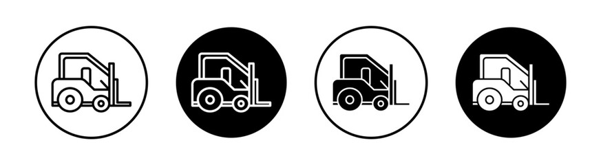 Forklift flat line icon set. Forklift Thin line illustration vector