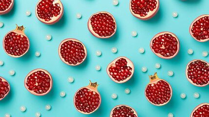 seamless pattern with Pomegranate