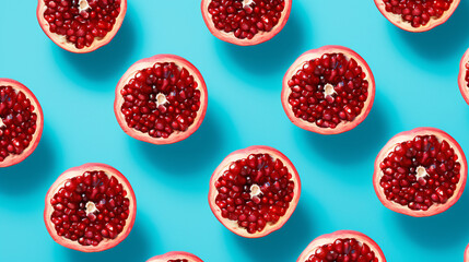a group of cut open pomegranates