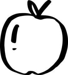 apple fruit sketch drawing outline line