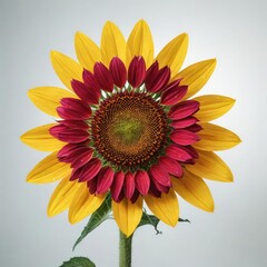 sunflower in the garden on white

