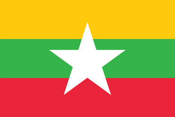 National Flag of Myanmar, Myanmar sign, Myanmar flag