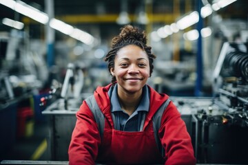 Fototapeta premium Portrait of a woman working in a factory