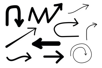 Set of black arrows. Simple arrow icon vectors.