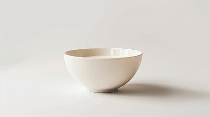 simplicity and freshness of bowl with milk, isolated on a clean white background.