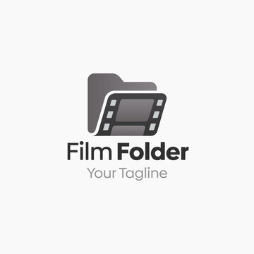 Vector Illustration for Film Folder Logo: A Design Template Merging Concepts of a Folder and Roll Film Shape