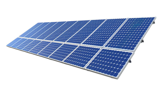 Solar panel isolated on white or transparent background