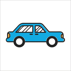 Car icon. Vector illustration isolated on white background.