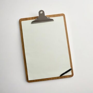 clipboard with paper on white
