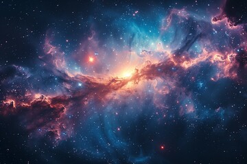 Colorful space background wallpaper - obrazy, fototapety, plakaty