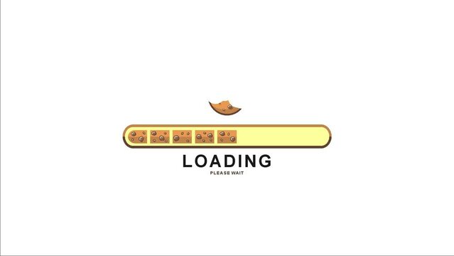 standard loading bar with illustration of choco chip cookies