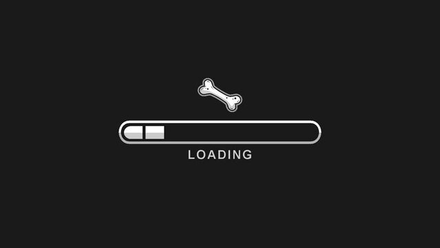 Loading bar design standard horizontal with a unique and cute bone design