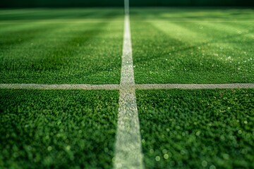 close-up estadio de futbol con césped artificial, pista de atletismo de hierba 