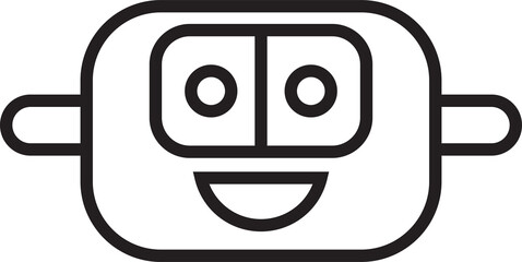 Robot Head Line Icon
