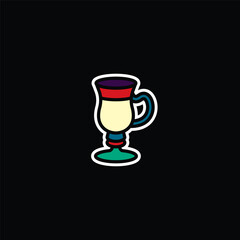 Original vector illustration. The icon of a glass on a stem with a handle.