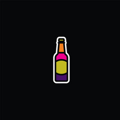 Original vector illustration. Beer bottle icon.