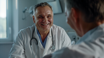 Doctor smiling at a patient