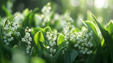 Fotobehang Lily of the Valley color background © Orkidia