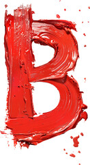 Bold Red Letter B Painting