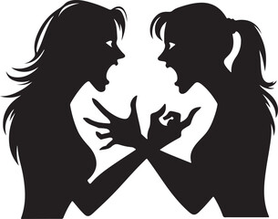 Women disagree yell fight argument talk illustration