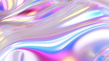 Abstract holographic waves on the iridescent background.