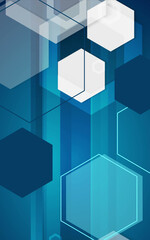 Light Blue Abstract Stylish Technological Hexagonal Art Background - 35