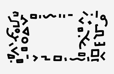 Doodle frame. Outline vector drawing