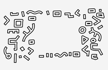 Doodle frame. Outline vector drawing