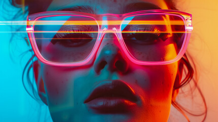 Embrace the retro futuristic aesthetics of vaporwave Close up